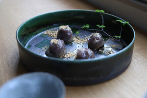 黒木泰等　2401 織部八寸市松ドラ鉢